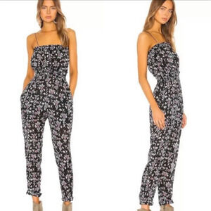 Etoile Isabel Marant Floral Jumpsuit Women's Large Sz 40 Dark Midnight Strapless